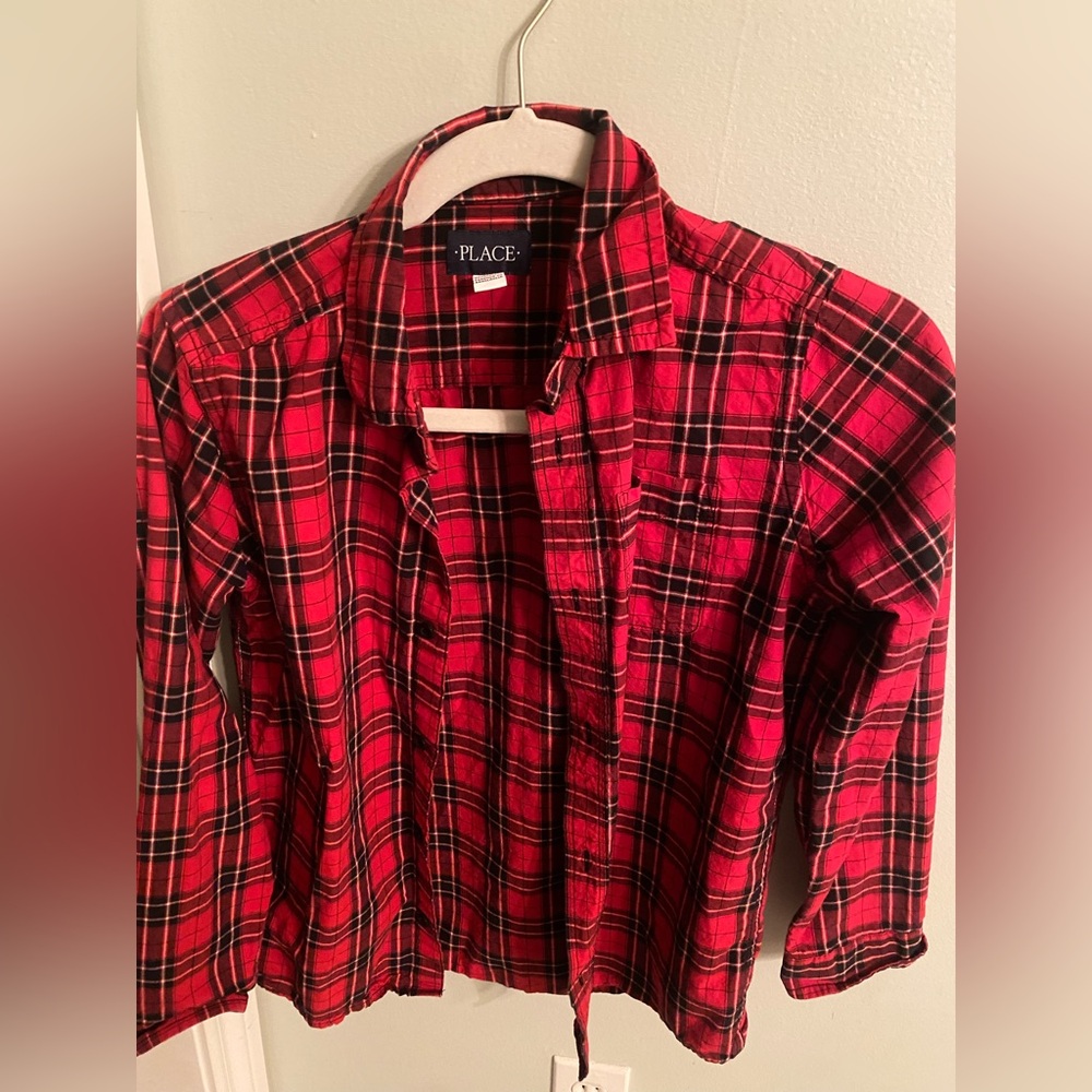 Children’s PLACE Red Plaid Kids Shirt